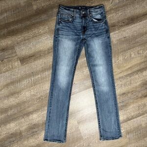 BKE Jeans Mens 30X34 Blue Jake Straight Preppy Medium Wash Stretch Denim